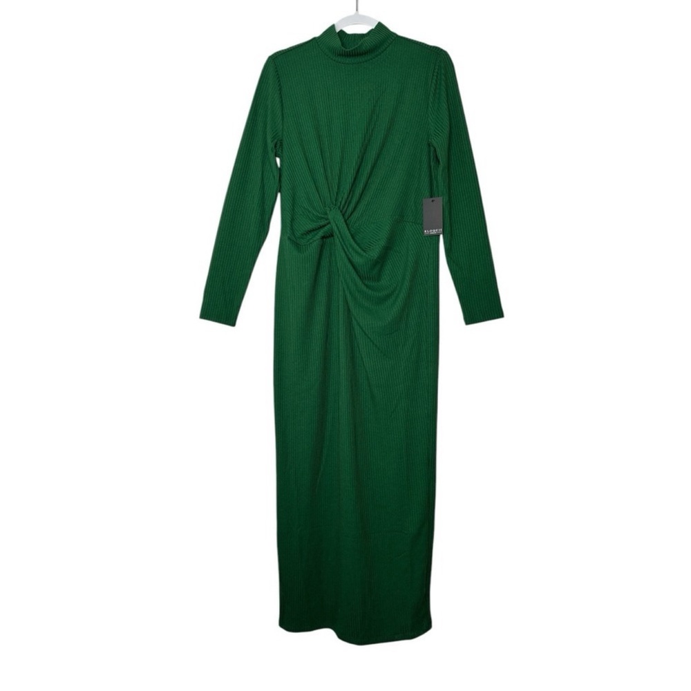 ELOQUII Twist Detail Ribbed Dress Size 22/24 – Green NWT